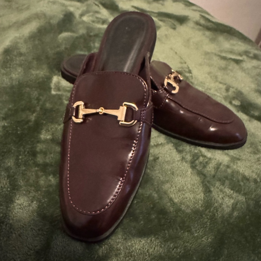 Old Navy Brown Loafers with Gold Accent